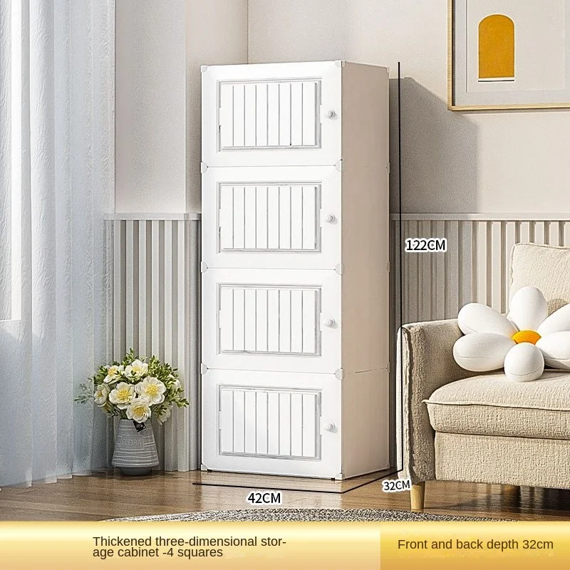 Modern High-Capacity Multilayer Dustproof Storage Rack Plastics Show Cabinet Household Children Toys Floor Mounted Drawer Shelve