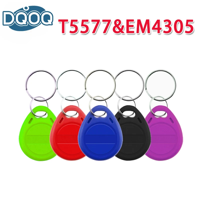 Rewritable Writable RFID Tag T5577 EM4305 Rewritable Rewrite Duplicate Tag Can Copy 125kHz Card Proximity Token Keyfobs 5Pcs rfid keyfobs,rfid access card