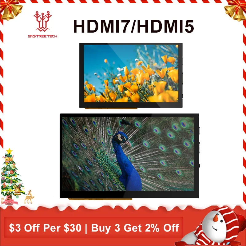 Bigtreetech Hdmi7 Hdmi5 Touch Screen 7‘’ 1024×600 Hdmi Ips Display Capacitive For Raspberry Pi4 Mini pc Monitor 3d Printer Parts