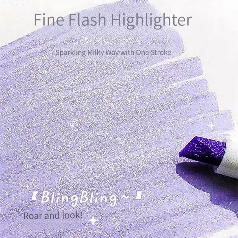 

Glitter Highlighters, Flexible Line Width and Smudge-Proof Water-Based Ink for Sparkling Note-Taking, Planner, Bible Journaling