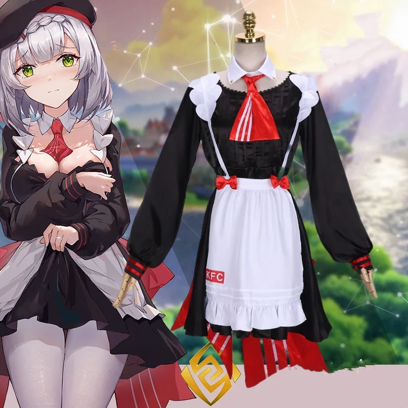 

New Anime Game Cos Noel Soft Girl Dress with Big Bow Loli Maid Outfit, Comic Exhibition, Halloween, Cute and Fresh, Practical