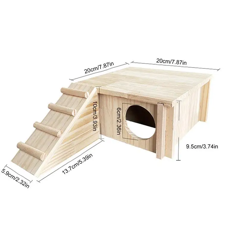 Wooden Hamster Hiding House Wooden Cage Toys Natural Hamster Hiding Habitats For Syrian Hamsters Dwarf Gerbil