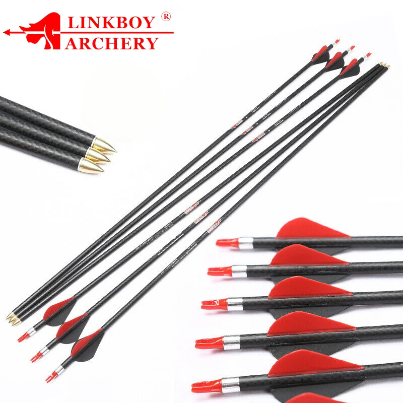 Flèches Carbone Pure 30" Spine 340 AMEYXGS - Lot De 6/12 Pour Chasse à L'Arc