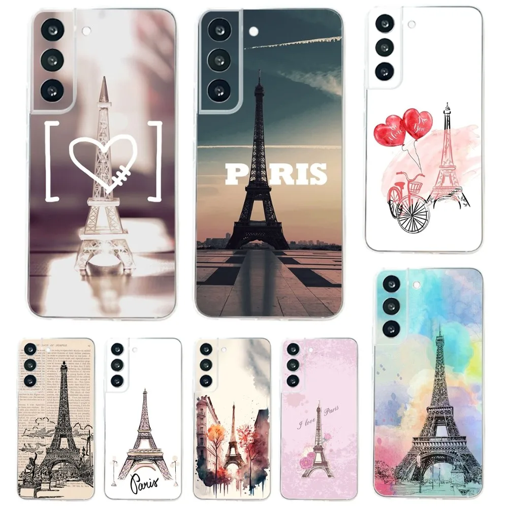 Custodia Per Telefono Paris Eiffel Tower Per Samsung Galaxy A71,70,52,51,40,31,A50,30S,21S,03S, Note20Cover Ultra Trasparente