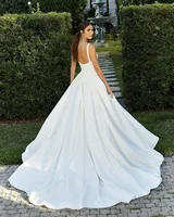 Modern A Line Wedding Dresses For Women 2025  Timeless Square Collar Bridal Dress Formal Brides Reception Gown Customized 2