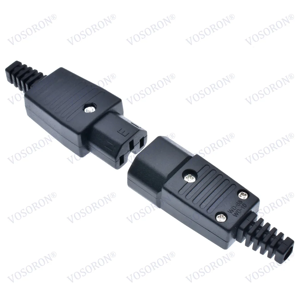 IEC320 C13 C14 C15 UPS PDU 커넥터 전원 코드 재배선 가능 케이블 배선 플러그 남성 여성 AC 전원 소켓 플러그 10A