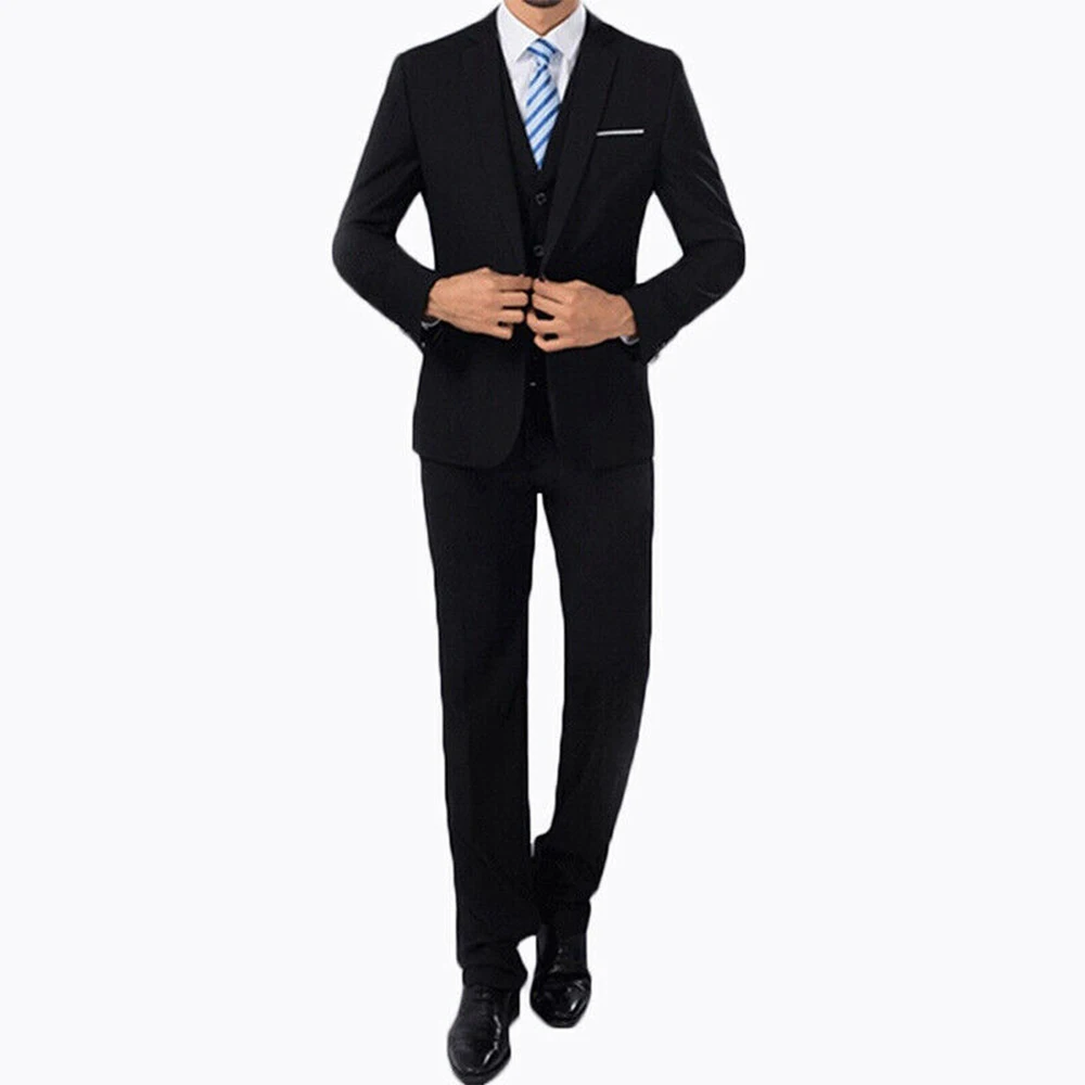 Blazer+Pants 2Pcs/set Men's Formal Blazer Jackets Coat Pants Tuxedos Wedding Slim Business Dress Suit Clothing Man mens suit