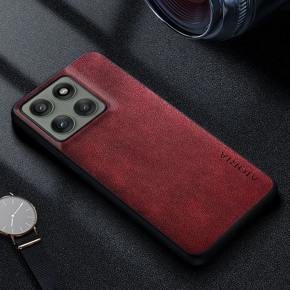 Premium Luxury Leather Phone Case - Retro Business Style Solid Color Cover