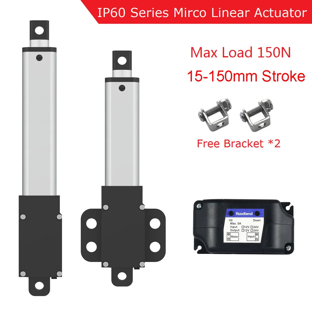 

Free Shipping IP60 15KG 150N Mini Electric Linear Actuator DC12V Motor Servos Convenient Installation 15-150mm Stroke Length