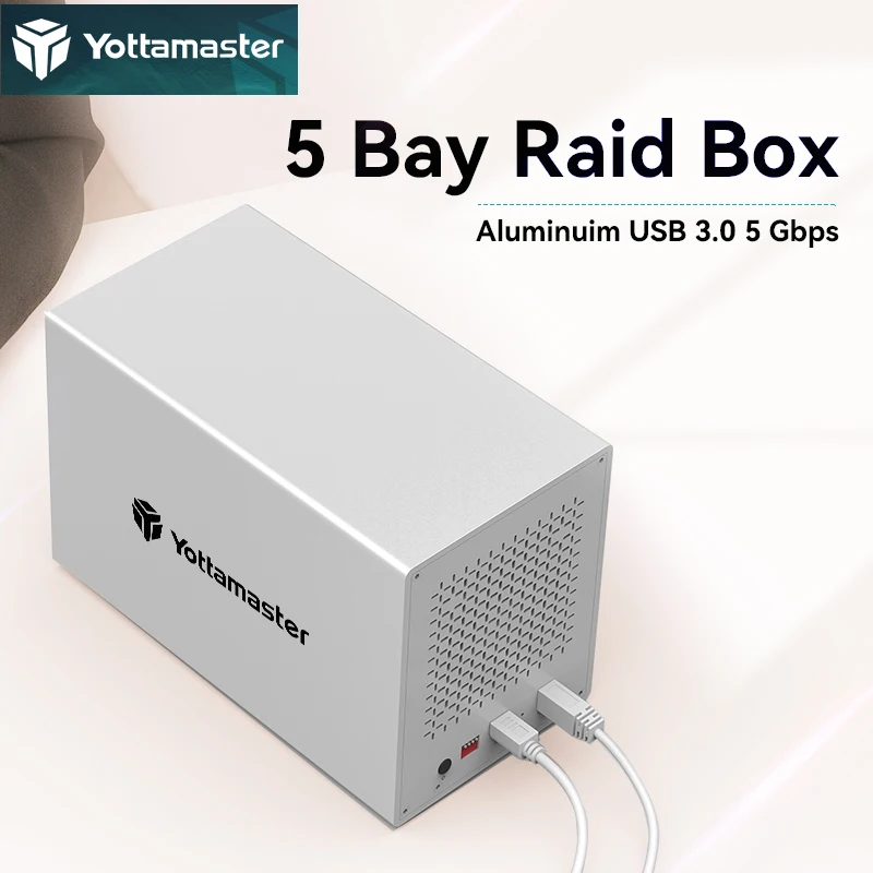 Yottamaster carcasa de aluminio para disco duro externo PS500RU3, 2,5 "/3,5", USB3.0, 5x16TB, almacenamiento Personal, Raid, SATA 3,0|Estuches para discos - AliExpress