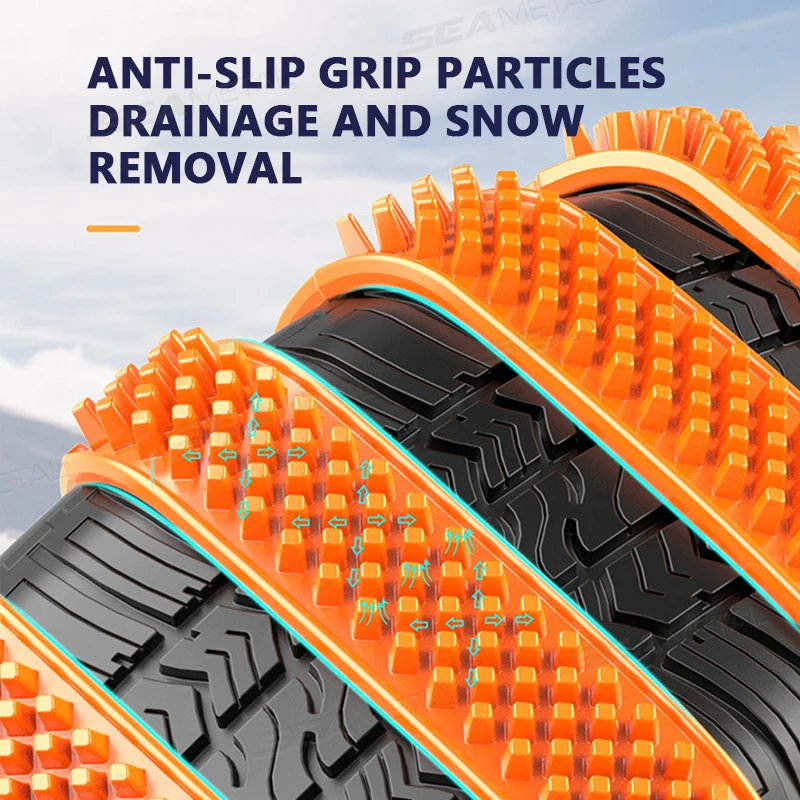SEAMETAL 8pcs Car Snow Chains Driving SUV Off-road Outdoor Snow Tire Anti-skid Chain Thickened Tendon Winter Car Anti-skid Chain