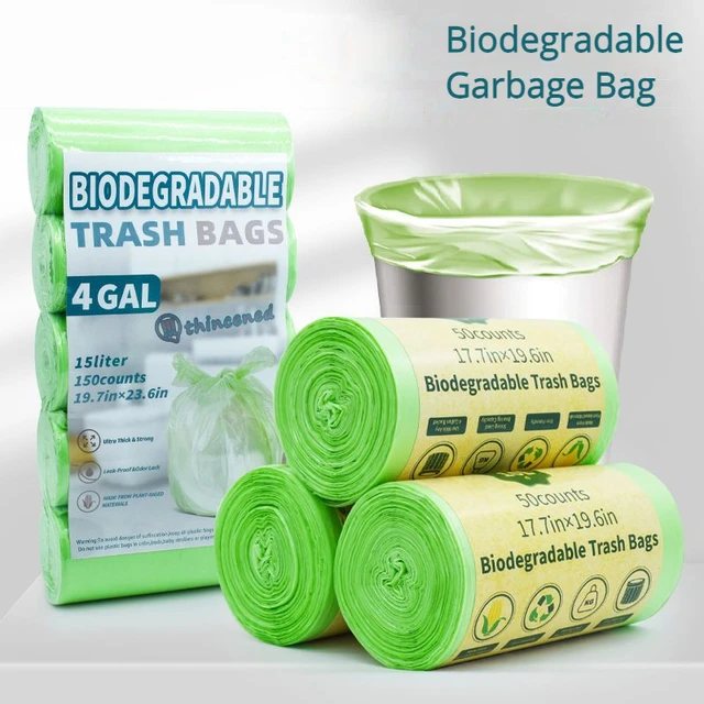 Biodegradable Garbage Bag Corn Starch Kitchen Household Compostable Flat  Mouth Garbage Bag Degradable Trash Bag - AliExpress