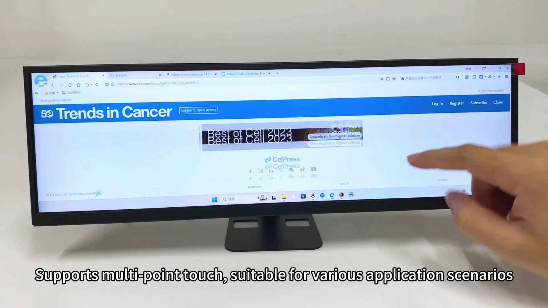14.5 インチポータブルタッチスクリーンモニター 2K 2560x720 HDMI