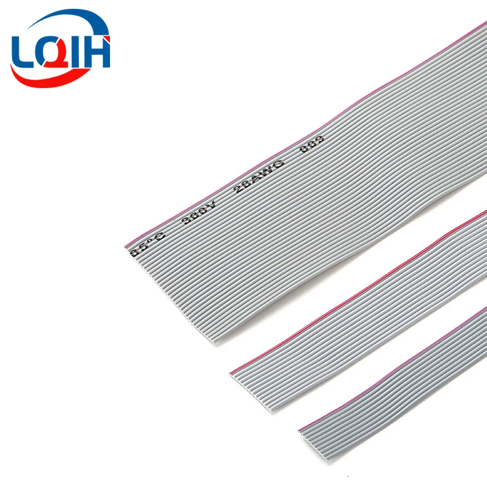 1/3/5Meter 6/8/10/16/18/20/26/34/40P 1.27mm Pitch Flat Ribbon Cable Rainbow DuPont Wire IDC 2.54mm FC Connector