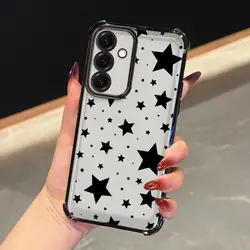 Clear Five Pointed Star Decorative Phone Case Cover for Galaxy A21s (Mix01)