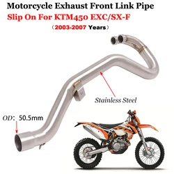 Motorcycle Exhaust Escape Modify System Front Link Pipe Connect Original Muffler 50.5mm Slip On For KTM 450 EXC KTM450 SX-F