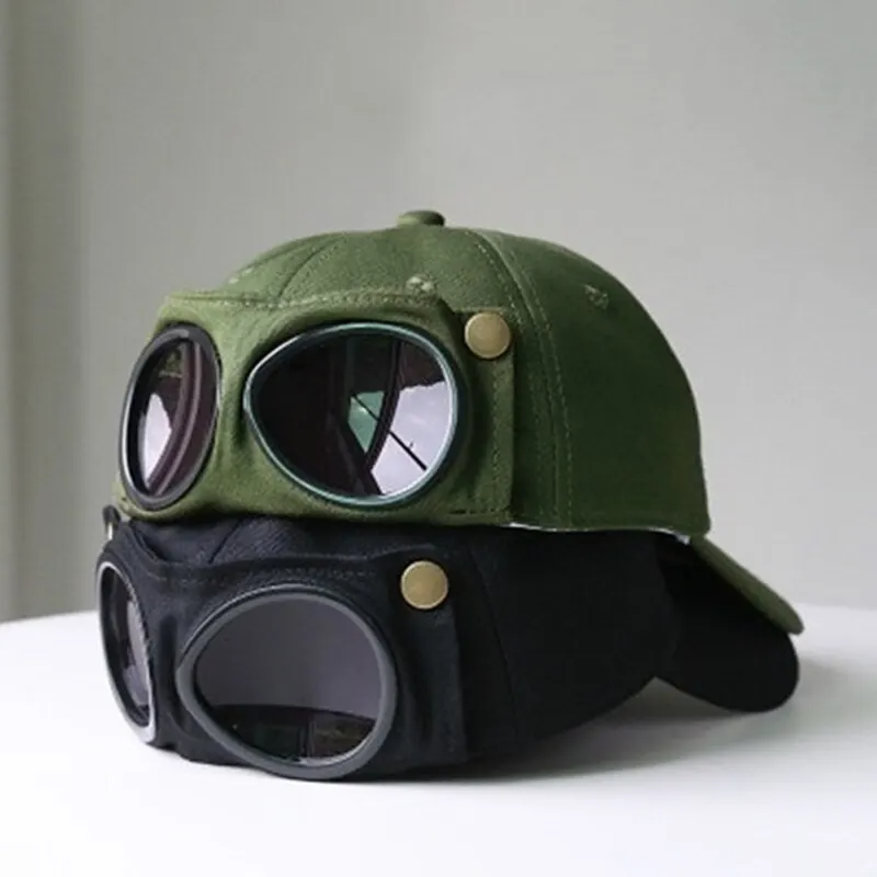 NewAviatorHatSummerPersonalityGlassesBaseballCapFemaleUnisex