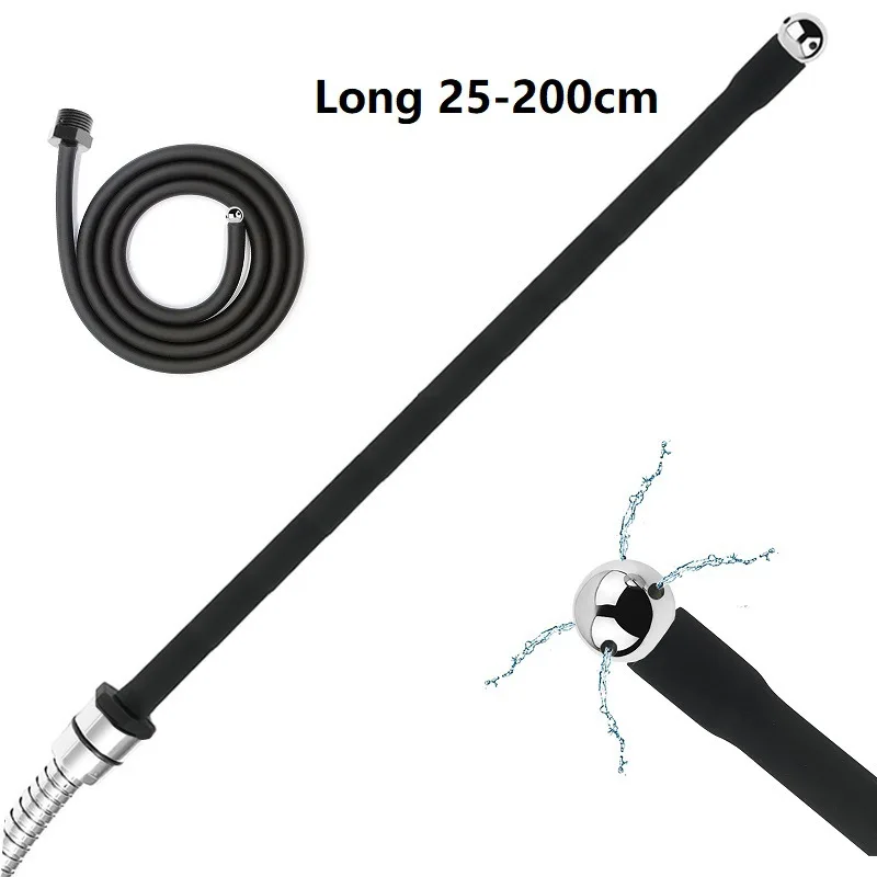 New Silicone Black Bidet 25 To 200Cm Long Douche Enema Syringe Shower Cleaning Head Anal Beads Butt Plug Nozzle Thread G1/2' New Silicone Black Bidet 25 To 200Cm Long Douche Enema Syringe Shower Cleaning Head Anal Beads Butt Plug Nozzle Thread G1/2'