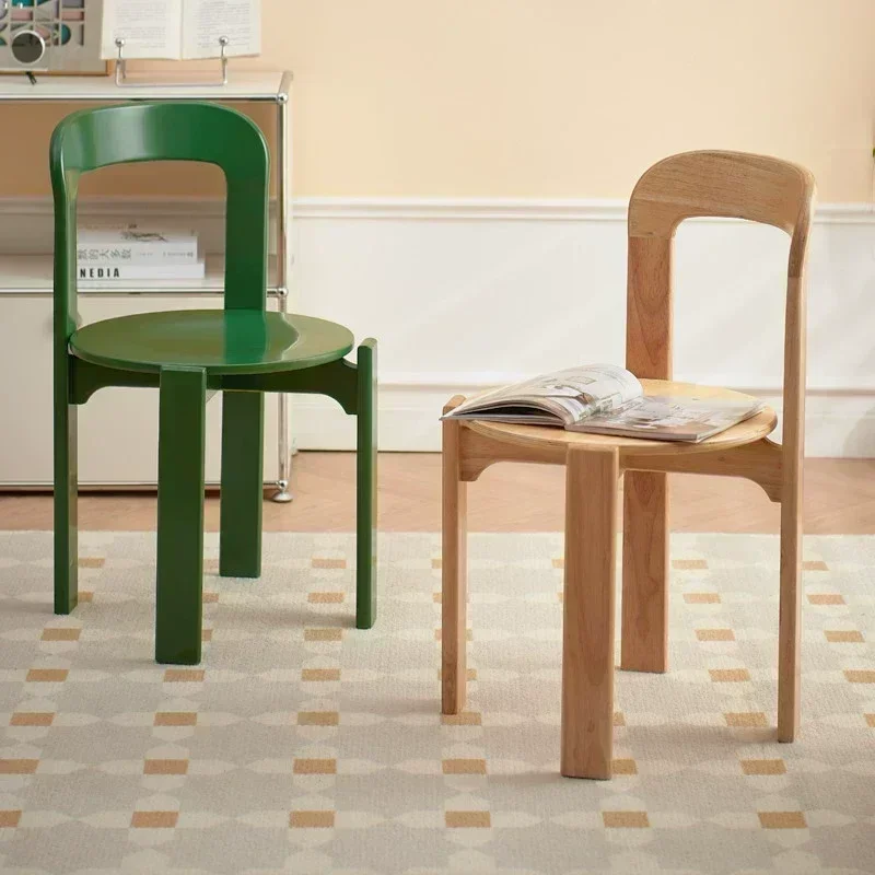 Nordic Rey Beech Solid Wood Plywood Dining Stackable Vintage Curved Backrest Swiss Chair Restaurant Chair