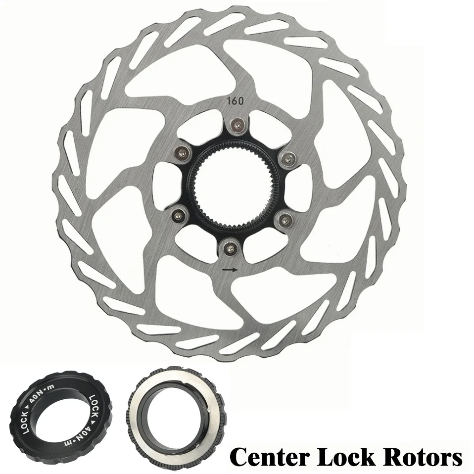 

MTB Road Bike Brake Center Lock Rotor 140/160/180mm Bicycle Hydraulic Brakes Disc Heat Dissipation Cooling Centerlock Rotors