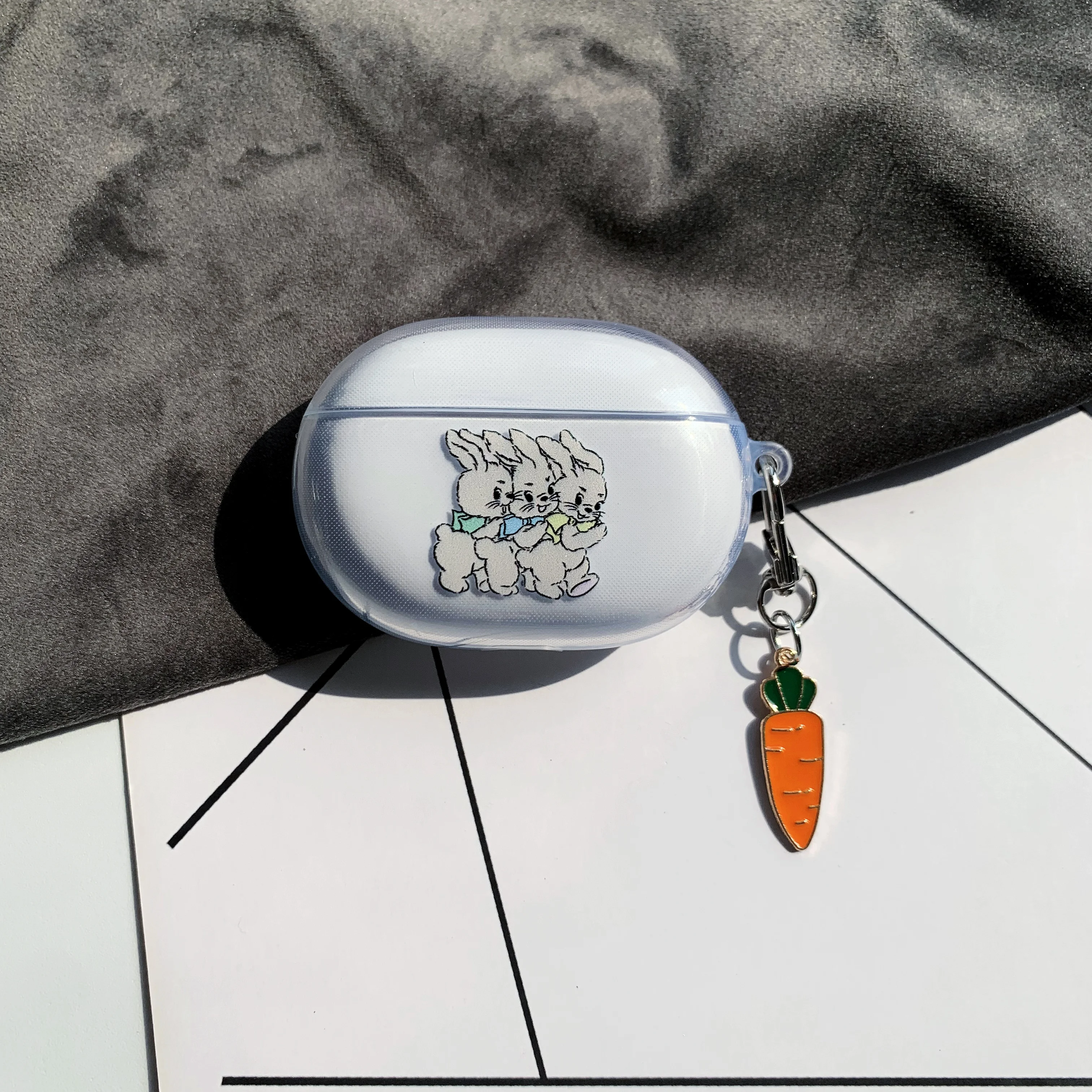 

Cartoon Rabbit INS Cover for Beats Studio Buds Case Transparent Cute Earphone Cases for Beats Charging Box Beats Buds Cover Bag