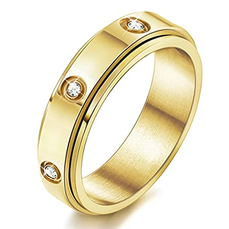 Anillo de la amistad de acero inoxidable para hombre y sortija de compromiso de oro de plata, Circonia cúbica en rosa, regalo de cumpleaños y boda|Anillos| - AliExpress