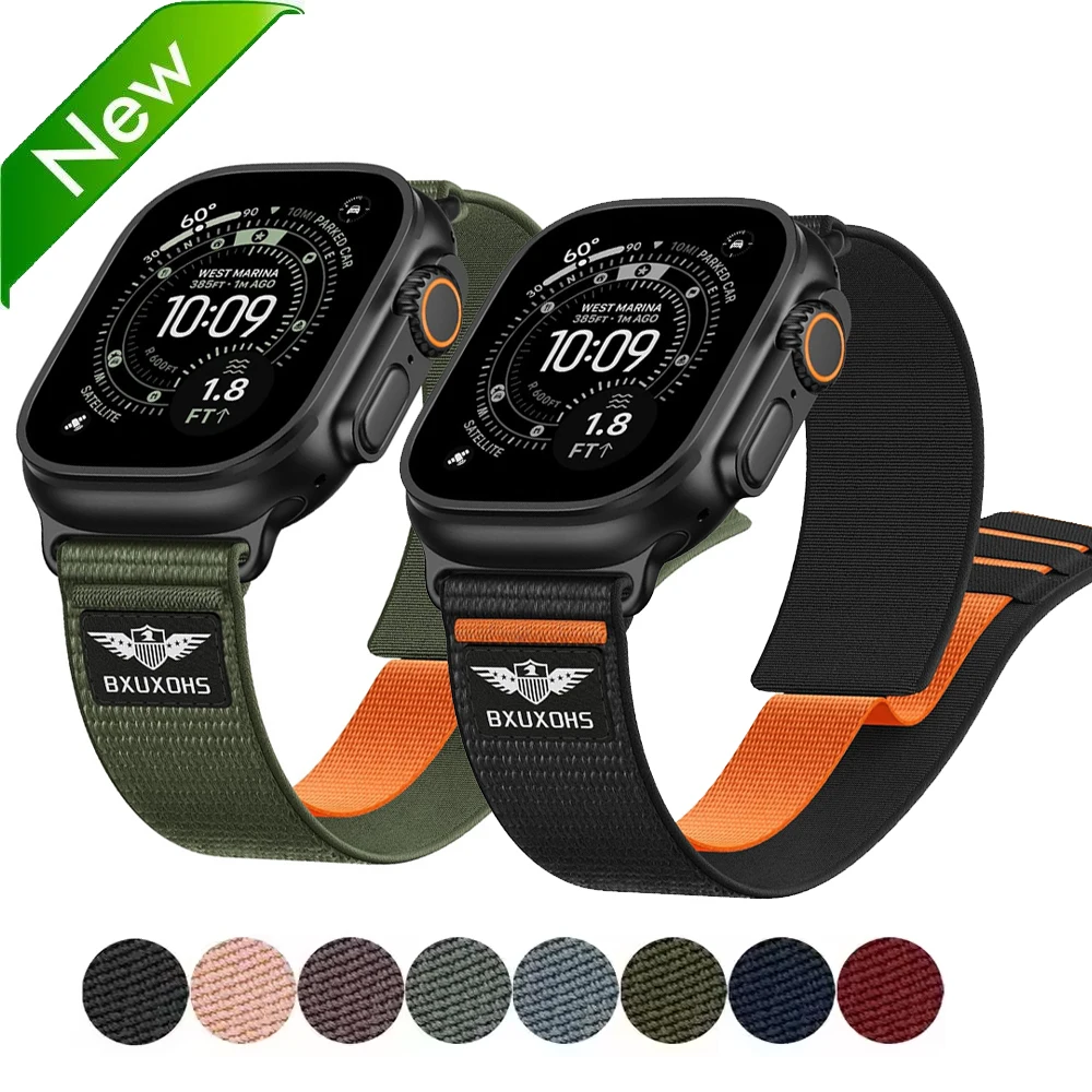 Nylon Sport Loop Strap for Apple Watch - Vibrant and Comfortable Bracelet