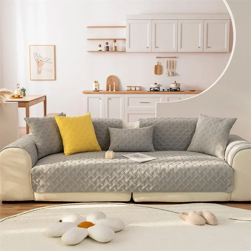 Cotton Sofa Cushion Four Seasons Universal Sofa Cover for Living Room Non-slip Soft Simple Couch Slipcovers Home Sofas Towel 2