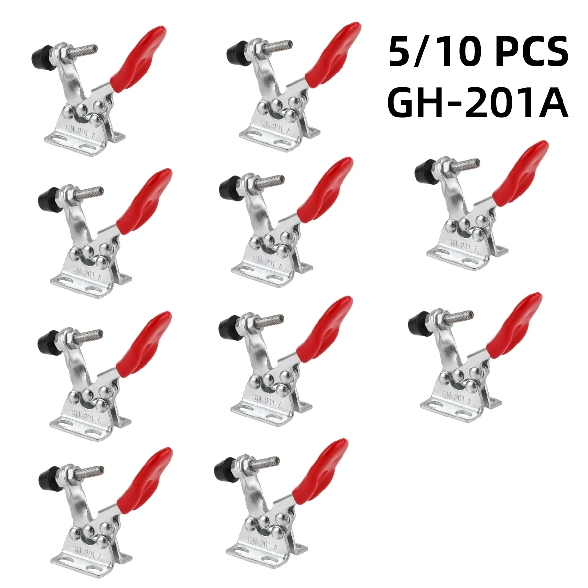 5/10Pcs 27Kg Gh-201A Morsetto A Levetta Morsetti Di Tipo Orizzontale A Sgancio Rapido Utensile Manuale A Barra A Forma Di U Per La Lavorazione Del Leg