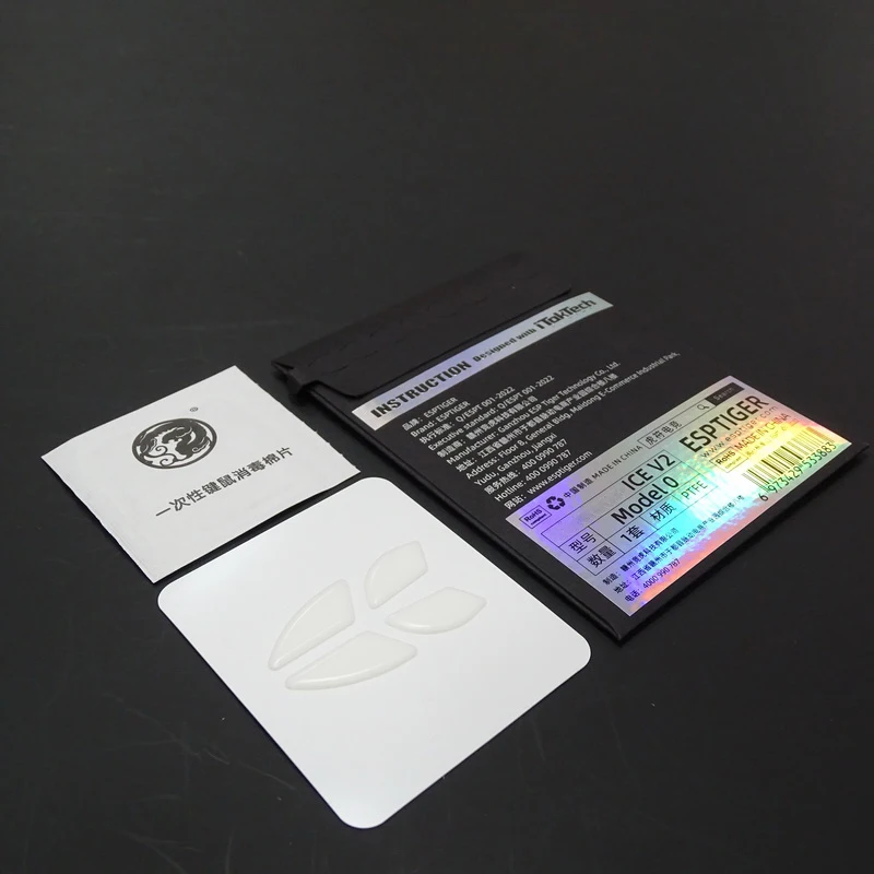 1 팩 Esports Tiger ICE V2 버전 마우스 스케이트 영광스러운 모델 O 화이트 글라이드 커브 에지 용 마우스 피트