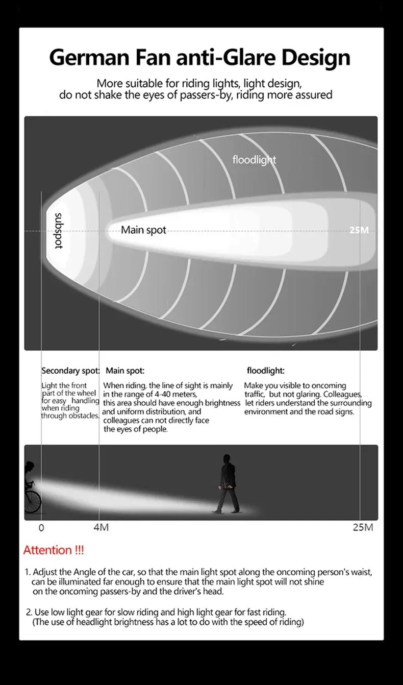 Description Picture 5 of item2000LM Bike Front Light 5200mAh 7 Modes Type-C Charging Bicyle Light Aluminum Alloy MTB Road Bike Headlight Bicyle Accessories