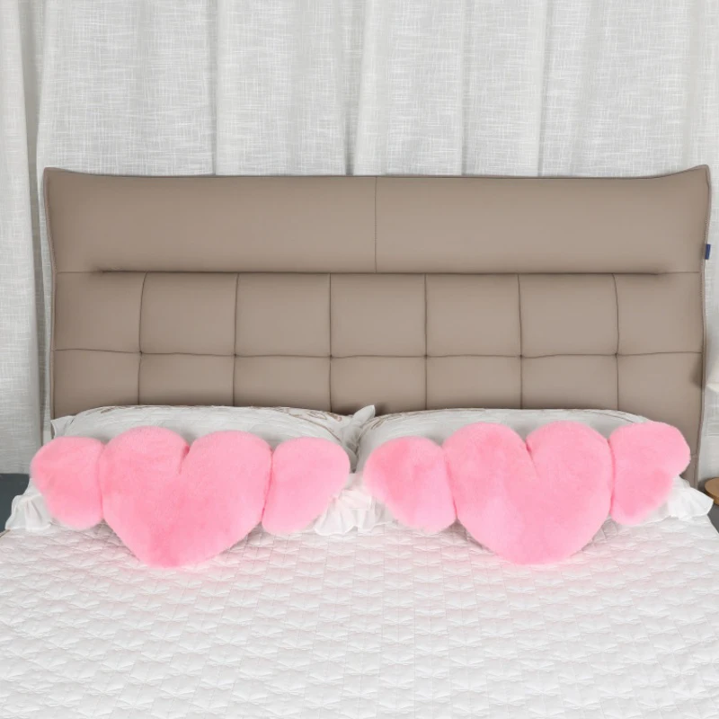 Plush Heart Shaped Pillow Car Headrest Pillow Soft Comfortable Car Seat for Driving Travelling Room