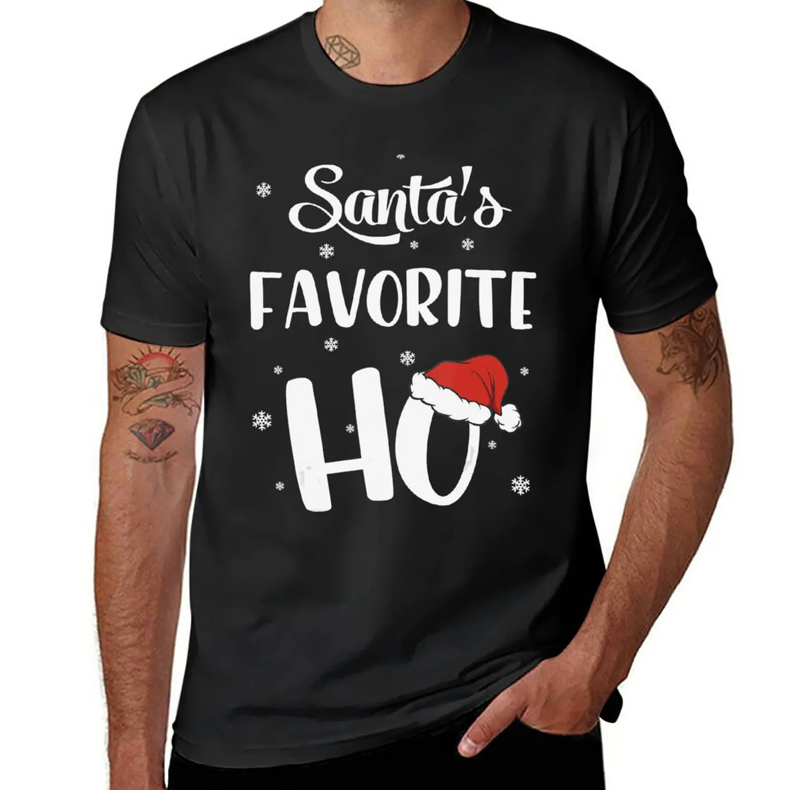 

New Funny Christmas Santa's Favorite Ho Xmas T-Shirt t-shirts man men clothings