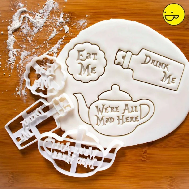 Eat Me Cake Alice In Wonderland Crazy Teapot Drink Me Treat Dessert Quotes Mad Cutter Cookie Cookie Molds With Good Wishes