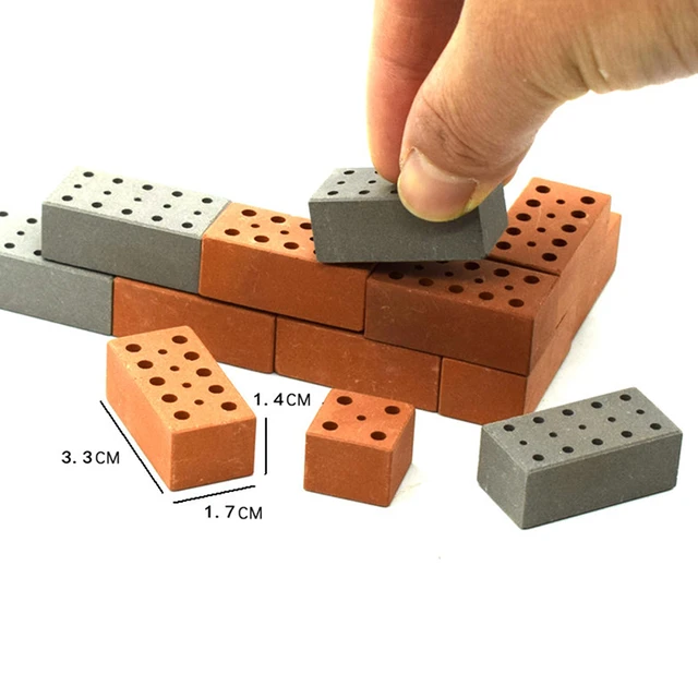 50 Pieces Mini Bricks For Landscaping Miniature Bricks Brick Wall