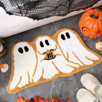 Vikama Fall Pumpkin Bathroom Rug Thanksgiving Day Door Mat Funny Pumpkin Shape Non Slip Washable Bath Mat Home Entrance Decor 1