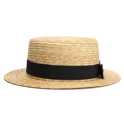 Womens' Panama Sun Hat Handwoven Straw Hat for Summer Fashion Man Lady Casual Short Natural Straw Boater Brim Wedding Wheat Hat