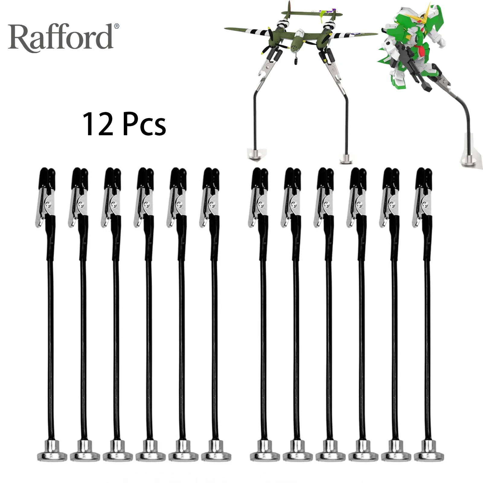 Model Painting Alligator Clip Sticks 12-Piece Metal Wire Clips for Hobby Models DIY Spray/Clamp Photos
