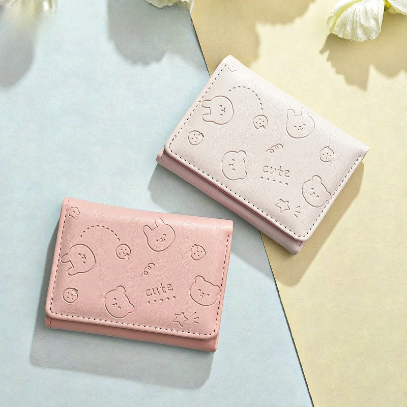 

Модный короткий женский кошелек в Корейском стиле, простой симпатичный кошелек для студентов с несколькими кармашками для карт