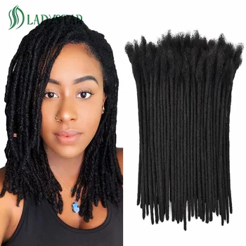 0.4cm 0.6cm 0.8cm Width Loc Extension Human Hair 40 Strands Full Handmade 100% Human Hair Dreadlock Extensions for Men Women 1