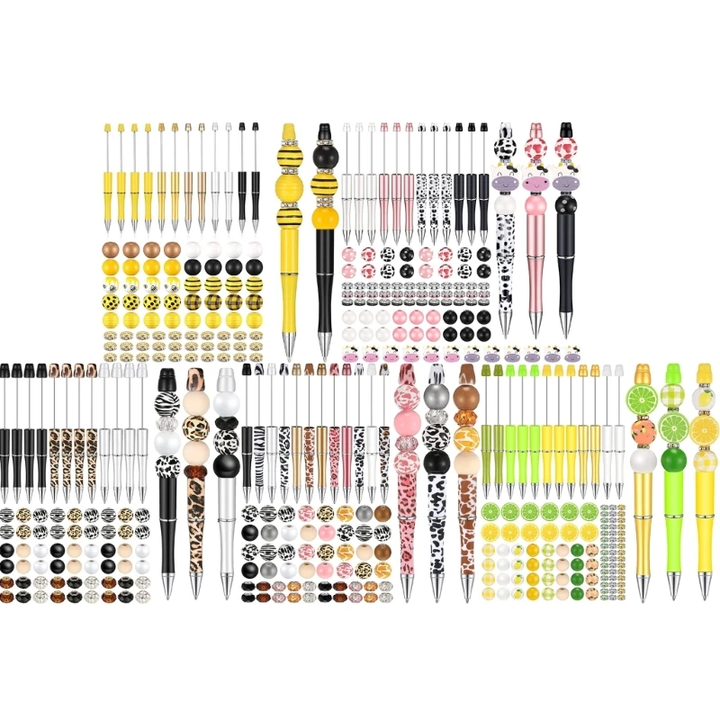 

MultiColor Bead Pen Kits for Adult Beadable Pen Bulk Craft Ballpoint Pens DIY Making Kits Office Girls Favor Craft Kits
