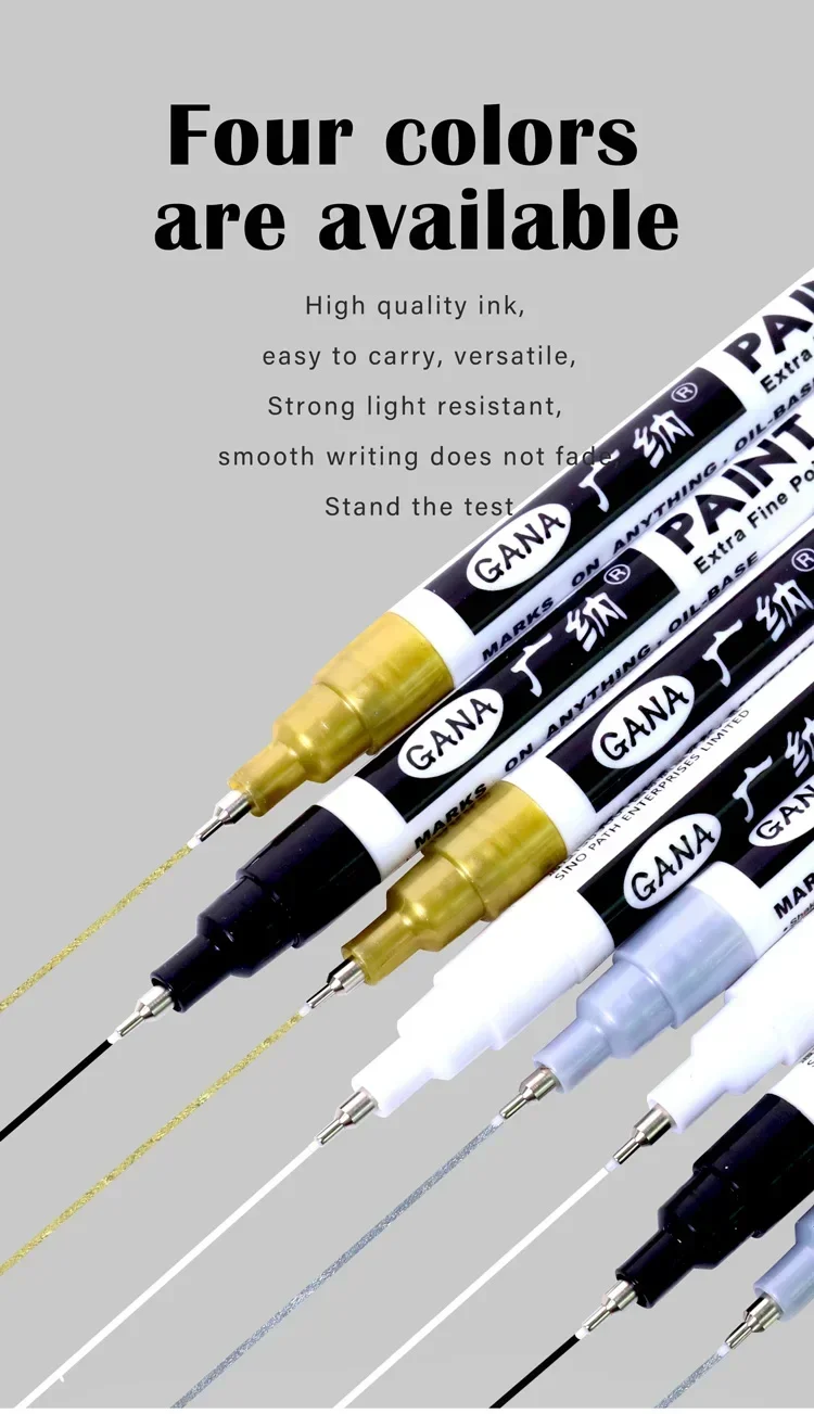 Oil Based White Black Permanent Paint Markers Pens 0.7mm Extra Fine Waterproof image 3