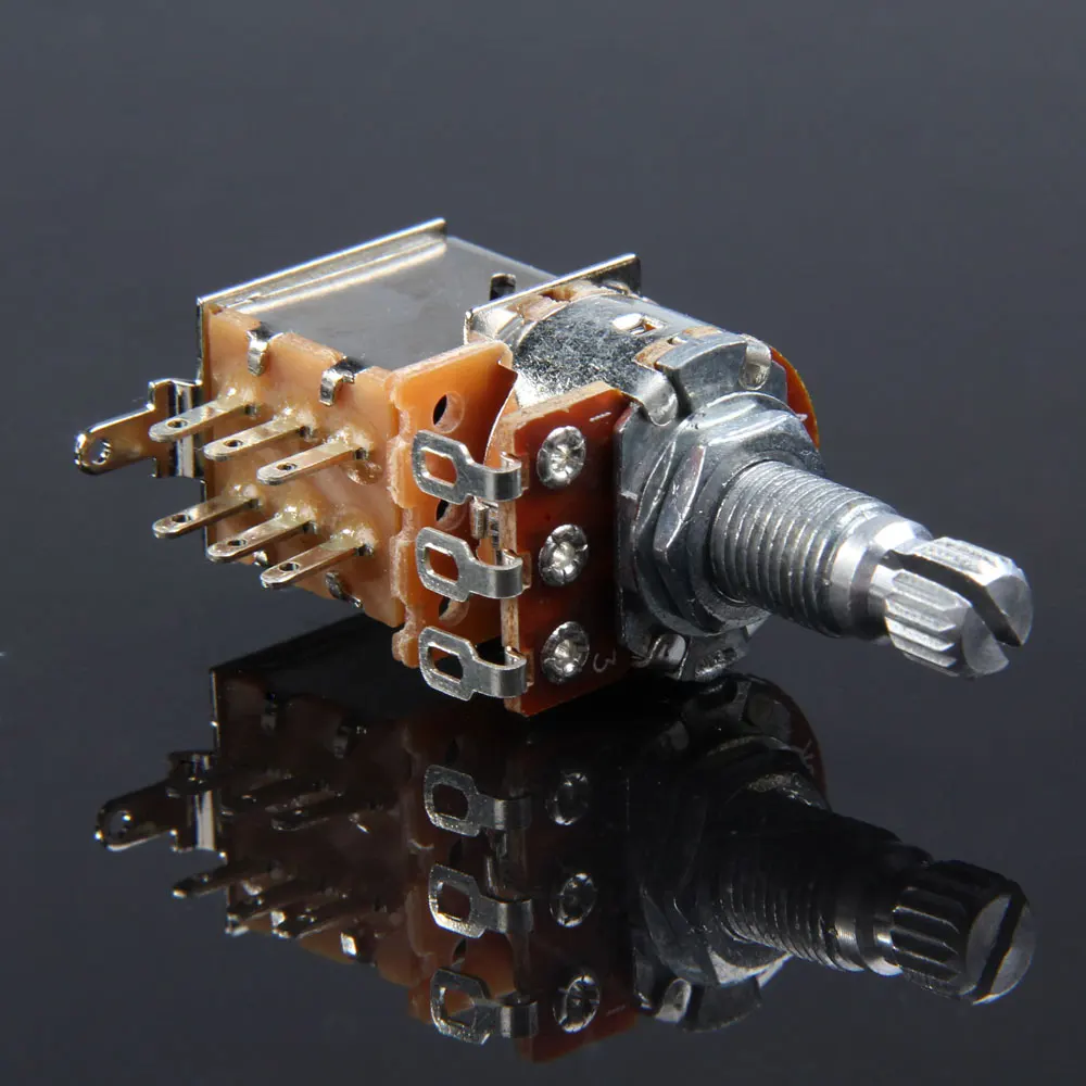 Volume Push Pull Pot Potentiometer A500K/B500K/A250K/B250K Guitar Potentiometer Push Push Potentiometer for Electric Guitar/Bass