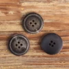 6pcs Grey Genuine Honr Buttons Scorched Black Vintage Old Designer Dull Polished Button Natural Coat Winter Sewing 1