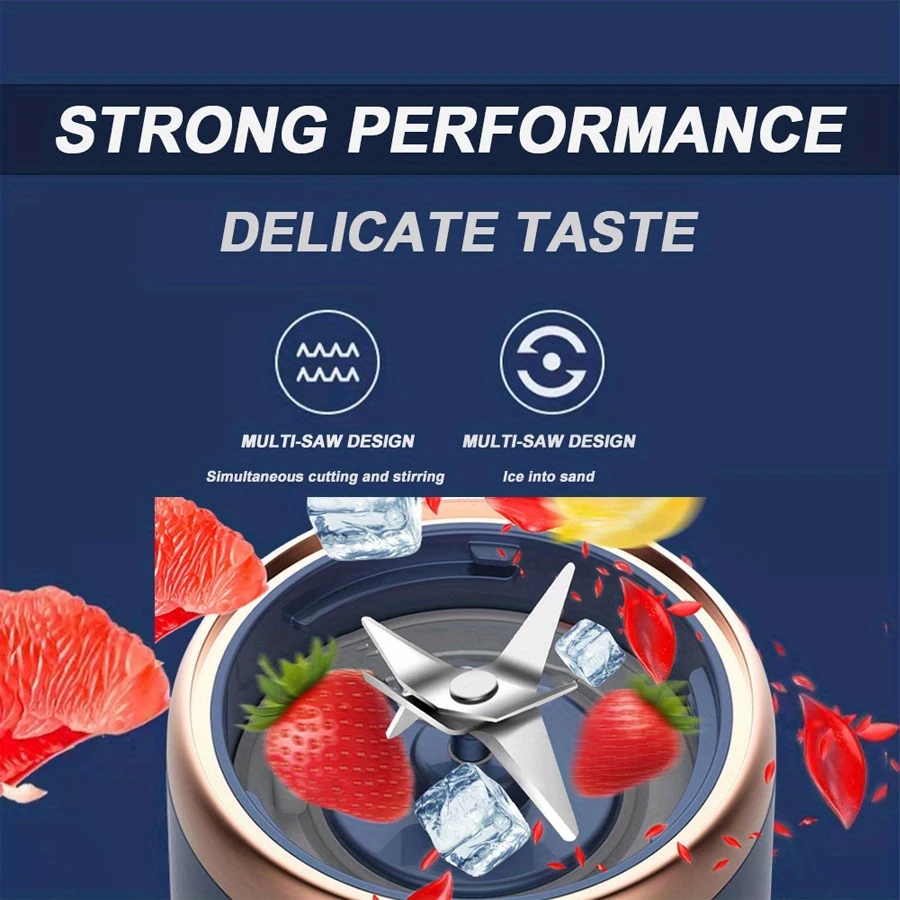 Description Picture 6 of itemPortable Wireless Blender Electric Fruit Juicer Machine For Orange Ice Crushing 10 Blades Auxiliary Food Machine 400mAh Mixer