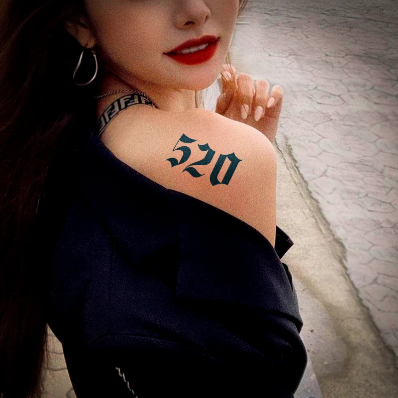 Digital Number Temporary Tattoo Stickers 2pcs