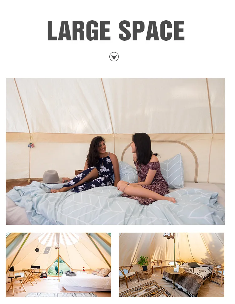 Outdoor Camping Mongolian Yurt Tents to live in four season Glamping