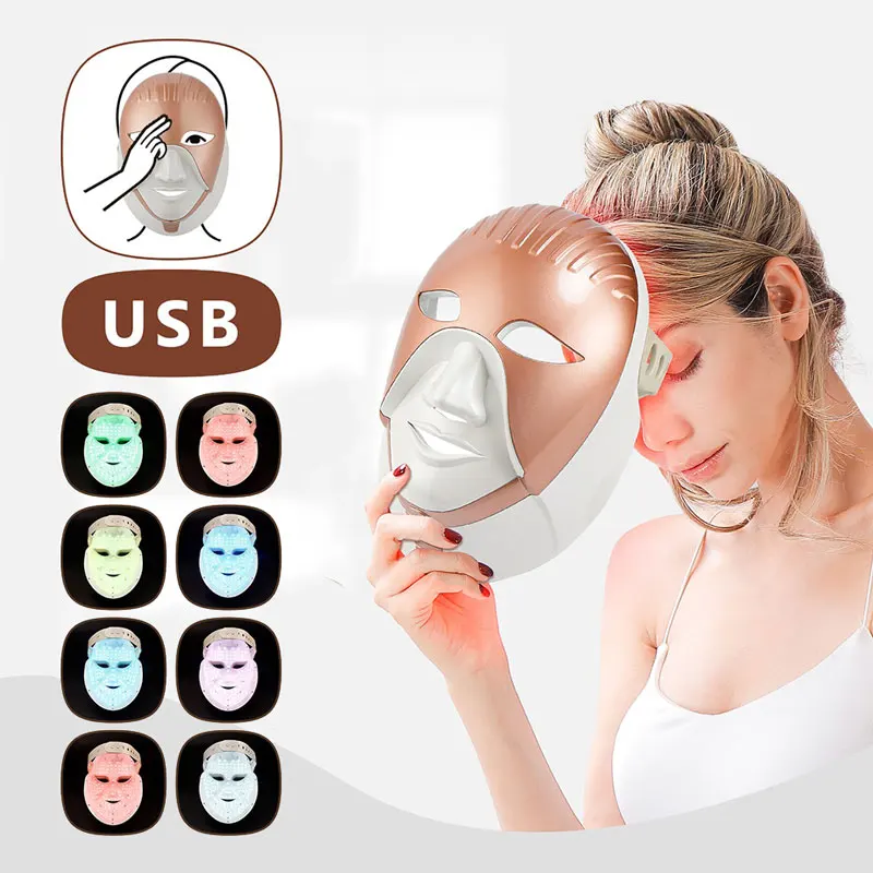 Foreverlily Mascarilla facial LED Wireless 7 Colors Photon Skin Care Beauty Machine Masque pour le visage face mask led facial mask facial machine