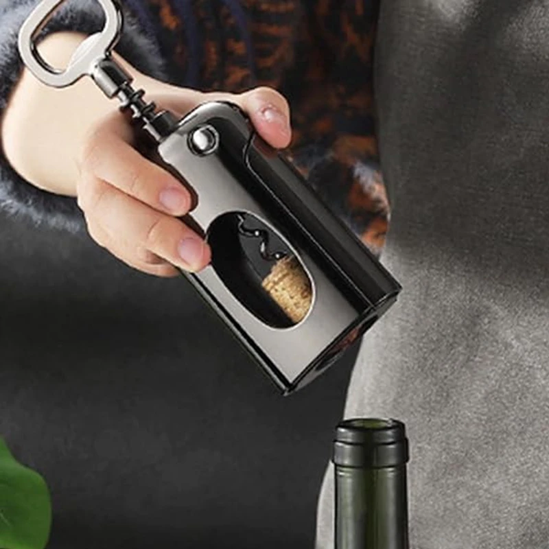 

Wine Opener, Zinc Alloy Premium Wing Corkscrew Wine Bottle Opener With Multifunctional Bottles Opener