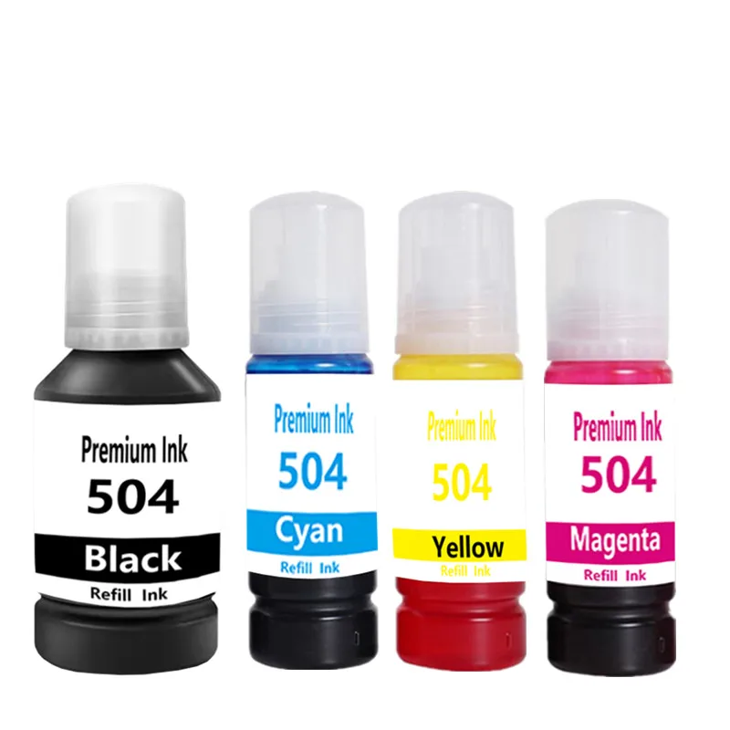 Dye Ink Kit Ink Refill Kit Dye Ink Refill Ink Cartridge Refill Kit Ink Refill Epson Ink Bottle 4PCS T504 504 Refill Dye Ink For Epson Eco Tank L4150 L4160 L4260 L6161 L6171 L6270 L14150 Printer